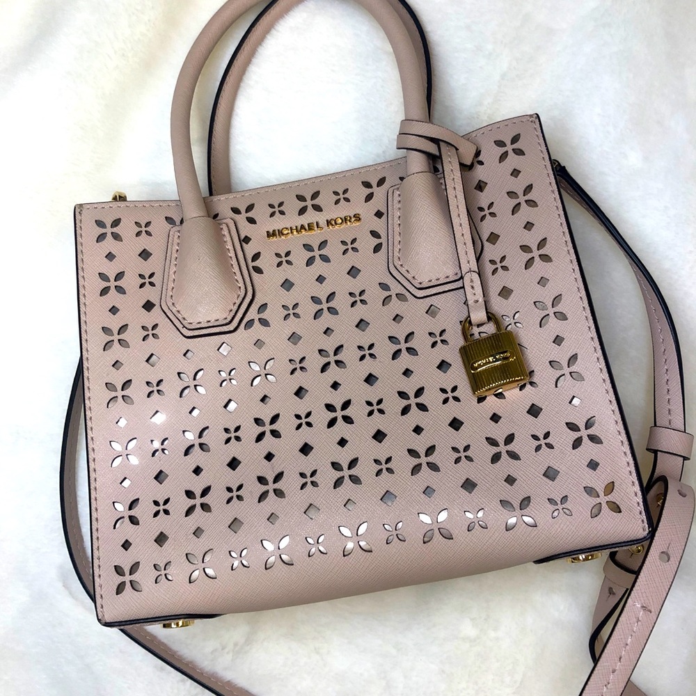 Michael Kors Blush Flower Perforated Tote